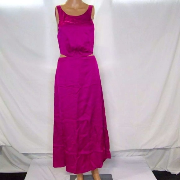 Anthropologie Size 2 Audry Cutout Maxi Dress Pink Purple NWT - Picture 2 of 8